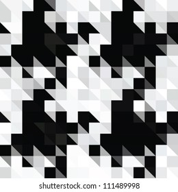 Abstract pixels hounds tooth illusion  textured background. Seamless pattern. Vector.