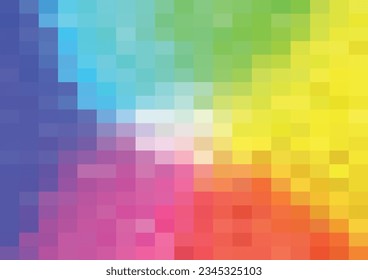 Abstract pixels pattern. geometric mosaic shape background, rainbow color gradient. vector illustration template for wallpaper, wrapping paper, web banner, website, poster.