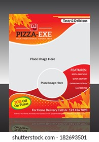 Abstract Pizza Flyer Vector Illustration