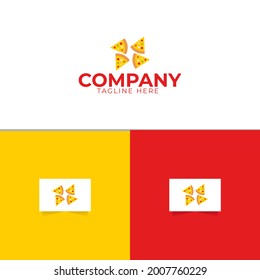 Abstract Pizza Logo Design Template Vector