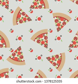 abstract pizza vector seamless pattern, pizza texture,