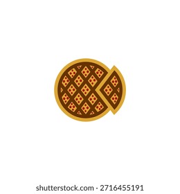 Icono de pizza o waffle Abstractas con rebanada faltante	