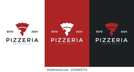 Abstract pizzeria logo design template. Premium Vector