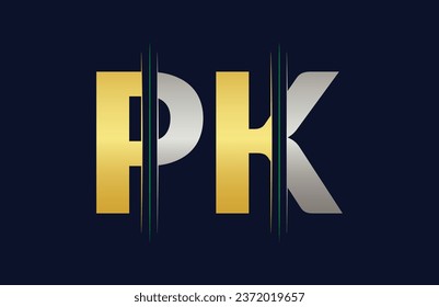 Abstract PK letter logo design template. Vector Logo Illustration.