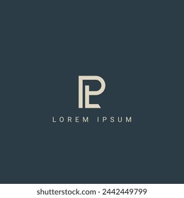 Abstract PL LP letter simple style logo design vector template