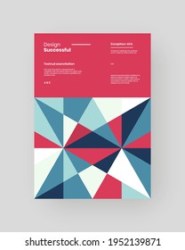Abstract Placard, Poster, Flyer, Banner Design. Colorful geometric illustration on vertical A4 format. Flat shapes ornament. Decorative backdrop. Eps10