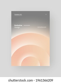 Abstract Placard, Poster, Flyer, Banner Design. Light and shadow illustration on vertical A4 format. 3d geometric shapes. Decorative neumorphism backdrop.