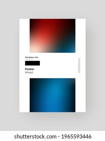 Abstract Placard, Poster, Flyer, Banner Design. Colorful gradient on vertical A4 format. Glass effect. Decorative neumorphism backdrop. Gradient glassmorphism shape on black background