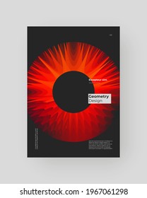 Abstract Placard, Poster, Flyer, Banner Design. Colorful gradient on vertical A4 format. Decorative backdrop. Vibrant gradient shape on black background