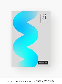 Abstract Placard, Poster, Flyer, Banner Design. Colorful gradient on vertical A4 format. Glass effect. Decorative neumorphism backdrop. Gradient glassmorphism shape on black background