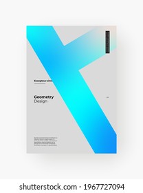 Abstract Placard, Poster, Flyer, Banner Design. Colorful gradient on vertical A4 format. Glass effect. Decorative neumorphism backdrop. Gradient glassmorphism shape on black background