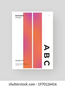 Abstract Placard, Poster, Flyer, Banner Design. Colorful gradient figure on vertical A4 format. Holographic effect. Decorative neon backdrop. Gradient shapes and large typography. Vector Eps10.