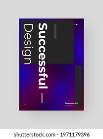 Abstract Placard, Poster, Flyer, Banner Design. Colorful gradient figure on vertical A4 format. Holographic effect. Decorative neon backdrop. Gradient shapes and large typography. Vector Eps10.