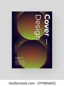 Abstract Placard, Poster, Flyer, Banner Design. Colorful gradient circles illustration on vertical A4 format. Geometric shapes. Decorative sphere backdrop.