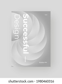 Abstract Placard, Poster, Flyer, Banner Design. Colorful illustration on vertical A4 format. 3d geometric shapes. Decorative neumorphism circles backdrop.