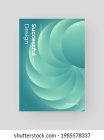 Abstract Placard, Poster, Flyer, Banner Design. Colorful illustration on vertical A4 format. 3d geometric shapes. Decorative neumorphism circles backdrop.