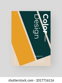 Resumen de Placard, Afiche, Volante, Diseño de Pancarta. Ilustración colorida sobre el formato vertical A4. Composición de formas geométricas originales. Marco decorativo mínimo.
