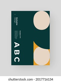 Abstract Placard, Poster, Flyer, Banner Design. Colorful illustration on vertical A4 format. Original geometric shapes composition. Decorative minimal backdrop.