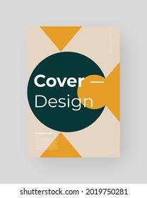 Abstract Placard, Poster, Flyer, Banner Design. Colorful illustration on vertical A4 format. Original geometric shapes composition. Decorative minimal backdrop.
