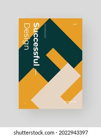 Abstract Placard, Poster, Flyer, Banner Design. Colorful illustration on vertical A4 format. Original geometric shapes composition. Decorative minimal backdrop.