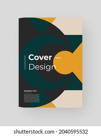 Abstract Placard, Poster, Flyer, Banner Design. Colorful illustration on vertical A4 format. Original geometric shapes composition. Decorative minimal backdrop.