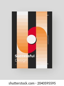 Abstract Placard, Poster, Flyer, Banner Design. Colorful illustration on vertical A4 format. Original geometric shapes composition. Decorative minimal backdrop.