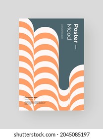 Abstract Placard, Poster, Flyer, Banner Design. Colorful illustration on vertical A4 format. Original geometric shapes composition. Decorative minimal backdrop.