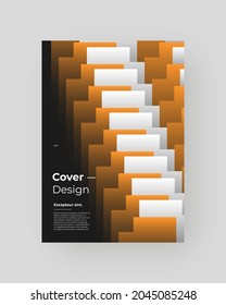 Abstract Placard, Poster, Flyer, Banner Design. Colorful illustration on vertical A4 format. Original geometric shapes composition. Decorative minimal backdrop.