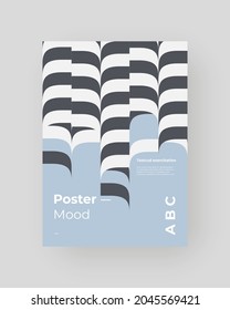 Abstract Placard, Poster, Flyer, Banner Design. Colorful illustration on vertical A4 format. Original geometric shapes composition. Decorative minimal backdrop.