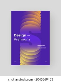 Abstract Placard, Poster, Flyer, Banner Design. Colorful illustration on vertical A4 format. Original geometric shapes composition. Decorative minimal backdrop.