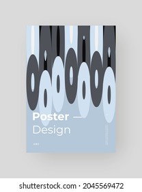 Abstract Placard, Poster, Flyer, Banner Design. Colorful illustration on vertical A4 format. Original geometric shapes composition. Decorative minimal backdrop.