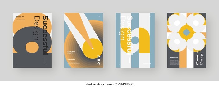 Abstract Placard, Poster, Flyer, Banner Design. Colorful illustration on vertical A4 format. Original geometric shapes composition. Decorative minimal backdrop.