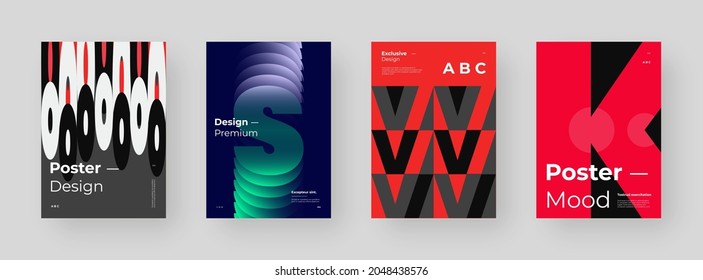 Abstract Placard, Poster, Flyer, Banner Design. Colorful illustration on vertical A4 format. Original geometric shapes composition. Decorative minimal backdrop.