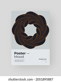 Abstract Placard, Poster, Flyer, Banner Design. Colorful illustration on vertical A4 format. Original geometric shapes composition. Decorative minimal backdrop.
