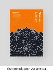 Abstract Placard, Poster, Flyer, Banner Design. Colorful illustration on vertical A4 format. Original geometric shapes composition. Decorative minimal backdrop.