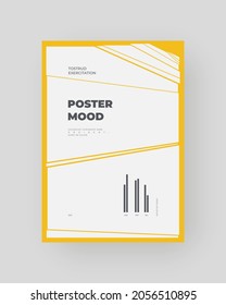 Abstract Placard, Poster, Flyer, Banner Design, Blank, Document. Minimal illustration on vertical A4 format. Original geometric shapes composition.