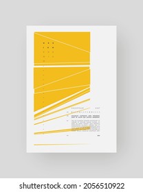 Abstract Placard, Poster, Flyer, Banner Design, Blank, Document. Minimal illustration on vertical A4 format. Original geometric shapes composition.