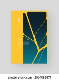 Abstract Placard, Poster, Flyer, Banner Design, Blank, Document. Minimal illustration on vertical A4 format. Original geometric shapes composition.