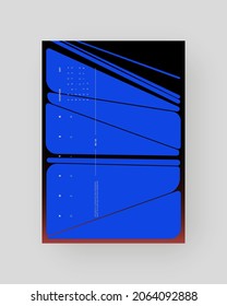Abstrakte Platzierung, Poster, Flyer, Banner Design, Leere, Dokument. Minimale Illustration im vertikalen A4-Format. Original geometrische Formen Zusammensetzung.