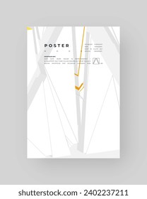 Abstract placard, poster, flyer, banner, blank, document. Colorful illustration on vertical A4 format. Broken form. Cracked figure. 3d shapes composition. 