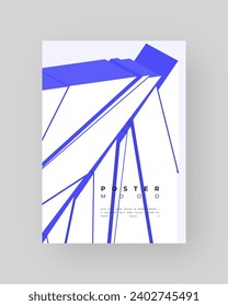 Abstract placard, poster, flyer, banner, blank, document. Colorful illustration on vertical A4 format. Broken form. Cracked figure. 3d iceberg shapes composition.
