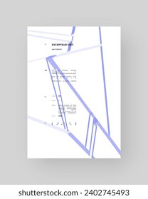Abstract placard, poster, flyer, banner, blank, document. Colorful illustration on vertical A4 format. Broken form. Cracked figure. 3d iceberg shapes composition.
