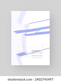 Abstract placard, poster, flyer, banner, blank, document. Colorful illustration on vertical A4 format. Broken form. Cracked figure. 3d iceberg shapes composition.