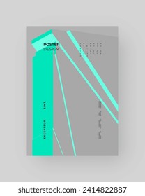 Abstract placard, poster, flyer, banner, blank, document. Colorful illustration on vertical A4 format. Broken form. Cracked figure. 3d shapes composition.