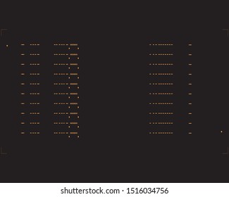 abstract placement of solder mask for components (IC CHIP). Orange for solder paste PCB components on black background