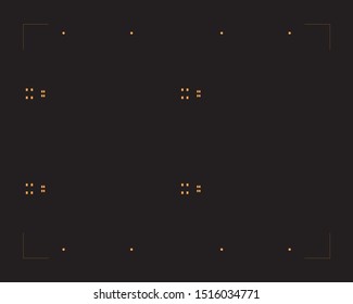 abstract placement of solder mask for components (IC CHIP). Orange for solder paste PCB components on black background