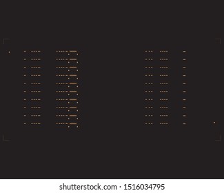 abstract placement of solder mask for components (IC CHIP). Orange for solder paste PCB components on black background