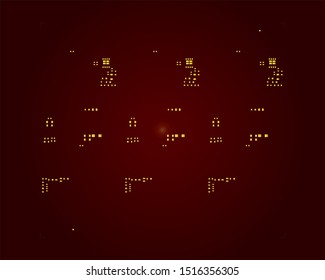 abstract placement of solder mask for components (IC CHIP). gold colour for solder paste PCB components on sorrel colour background