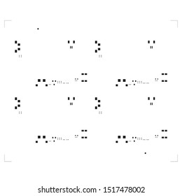 Abstract placement of solder mask for components (IC CHIP). black for solder paste PCB components on white  background