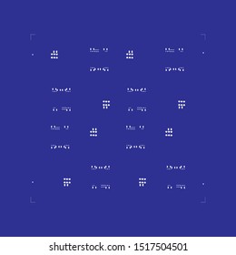 Abstract placement of solder mask for components (IC CHIP). White for solder paste PCB components on blue  background
